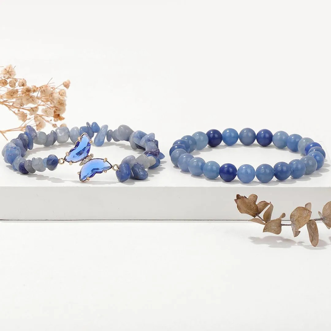 They Fly With Us Every Day Double-layer crystal butterfly bracelet