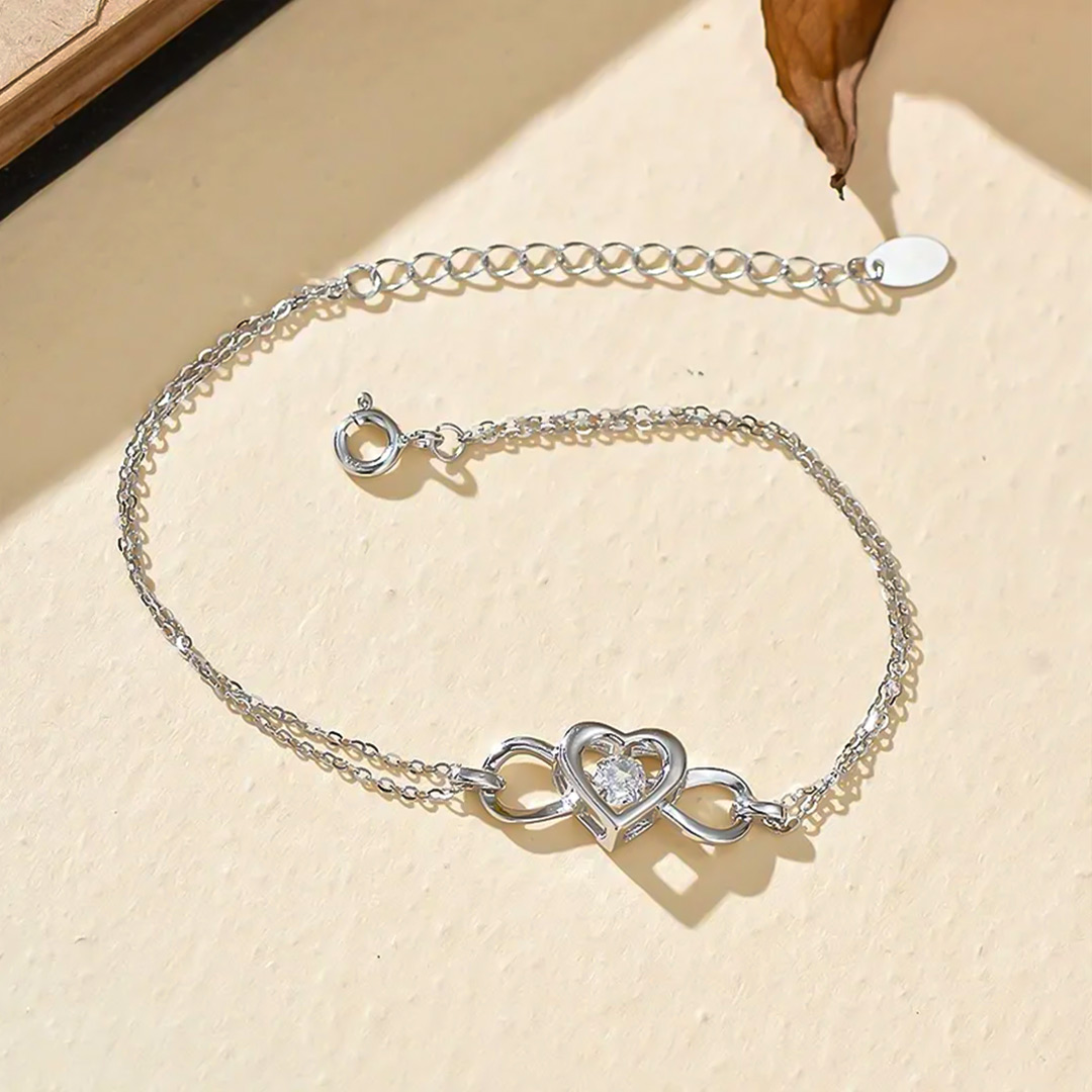 For Mother & Daughter-Heart Double Chain Bracelet