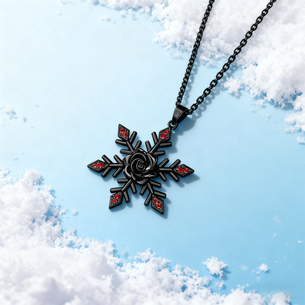 Black Rose Strength Necklace