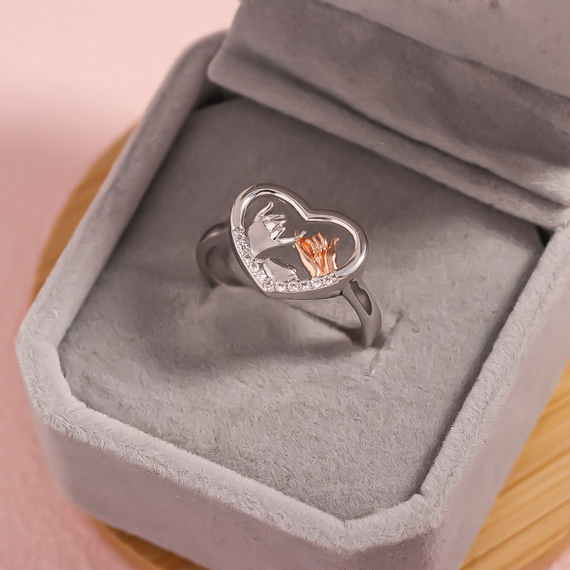 For Friend - S925 To My Ride Or Die Love Heart Hook Ring