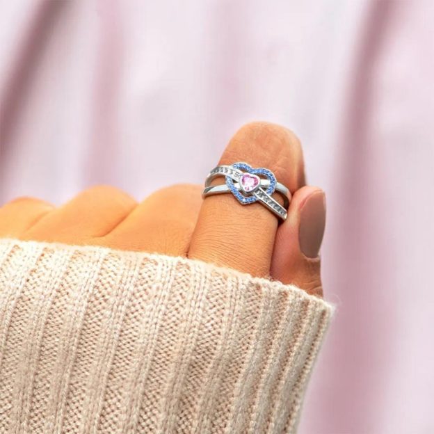 S925 Mother & Daughter Forever Linked Together Custom Infinite Love Ring