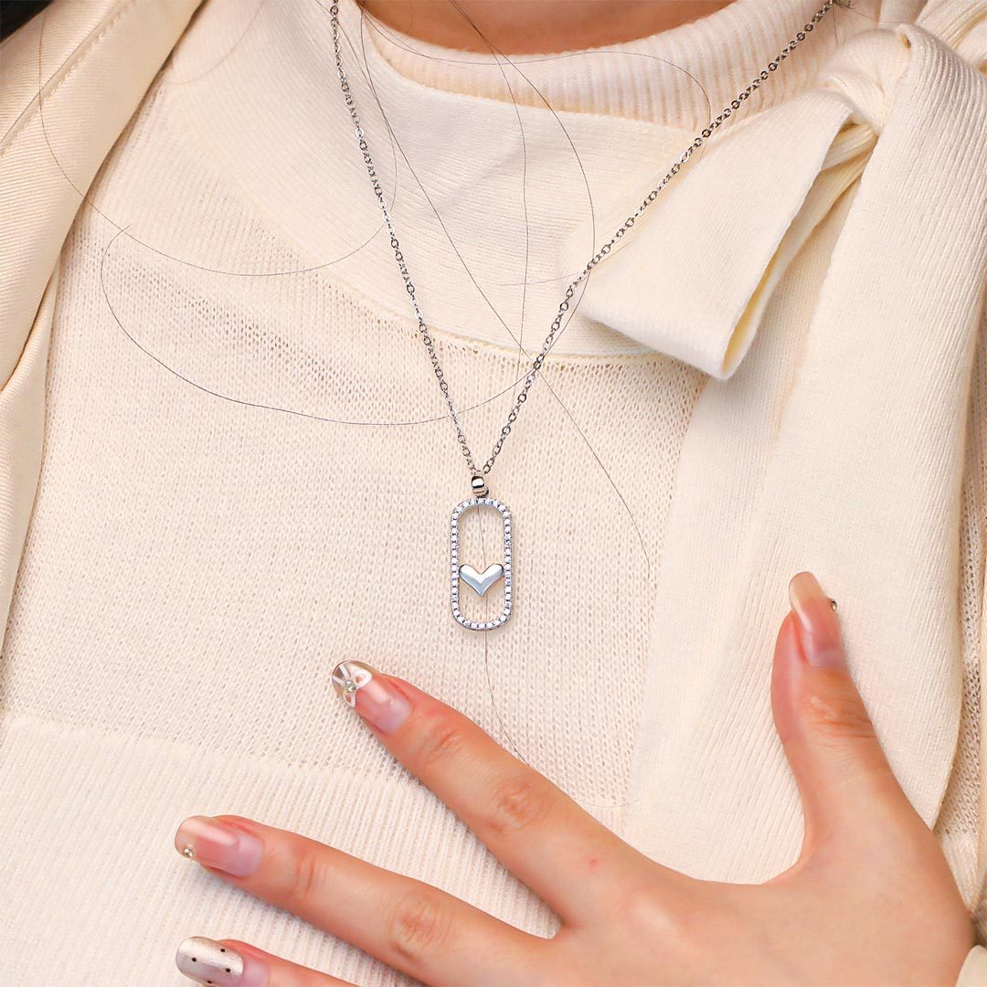 For Unbiological Daughter - Forever Linked Together Circle Heart Necklace