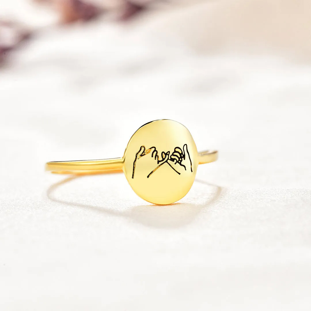 For Friend -Best Bitches Holding Hands Ring