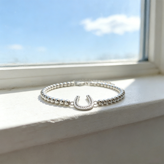 Ride More, Worry Less-Horseshoe-shaped bead bracelet