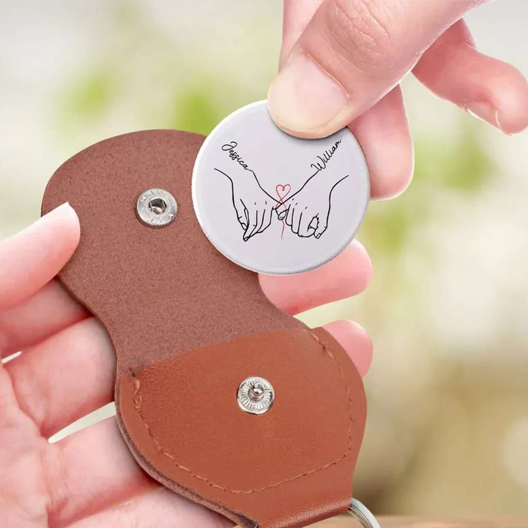 For Love-Personalized Couple Hand-Holding Name Coin