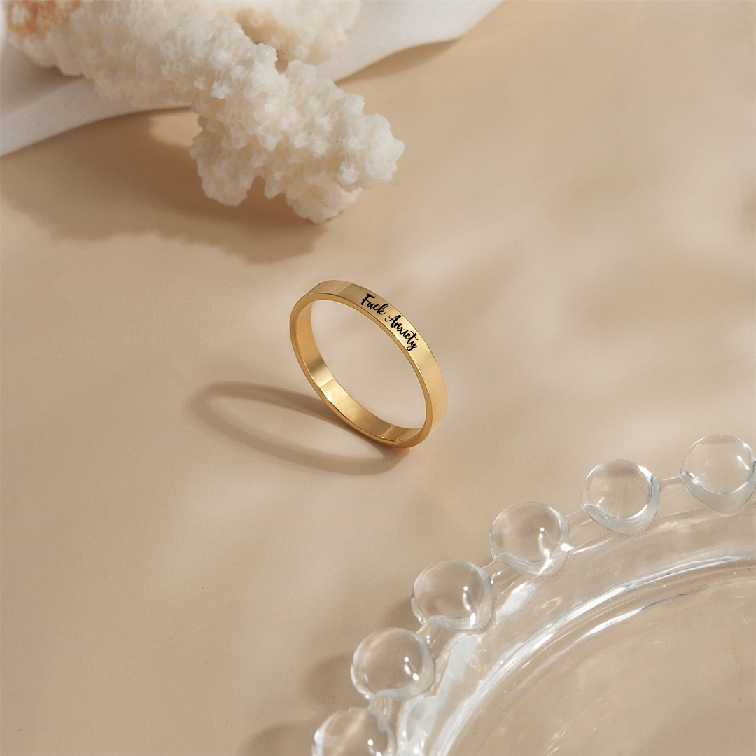 S925 Fuck Anxiety Circle Ring
