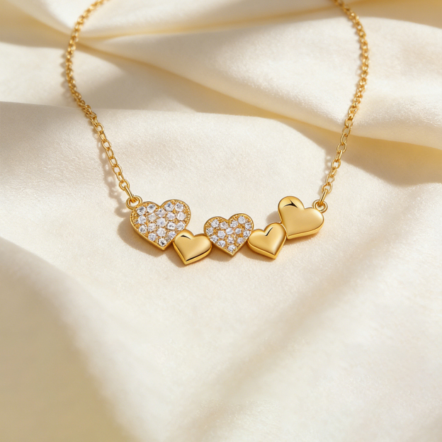 For Friends-Girl Gang Five Heart Necklace 👑