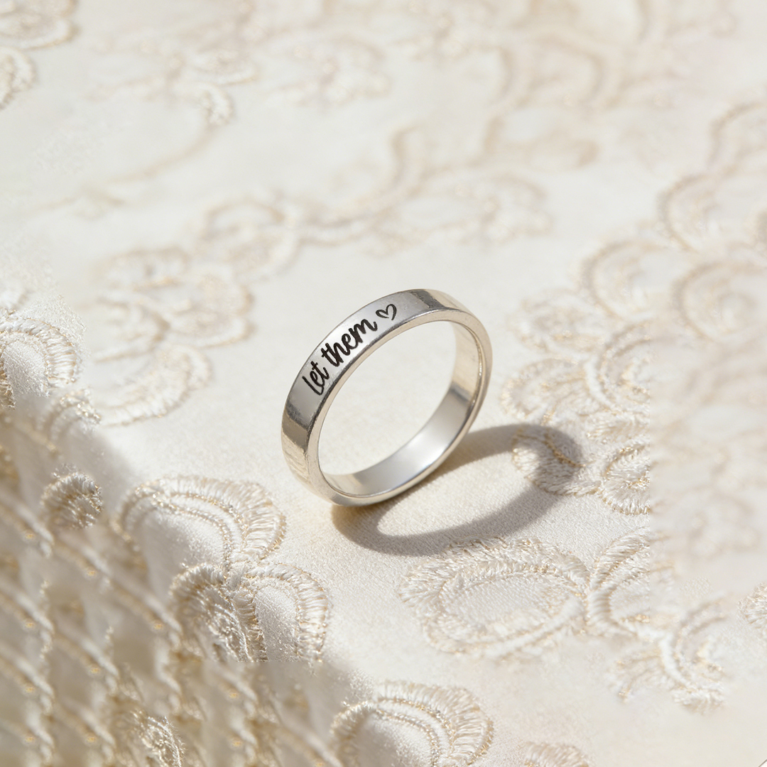 Let Them Heart Engraved Circle Ring