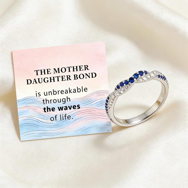 For Mother Custom Birthstone Mother Daughter Twist Ring