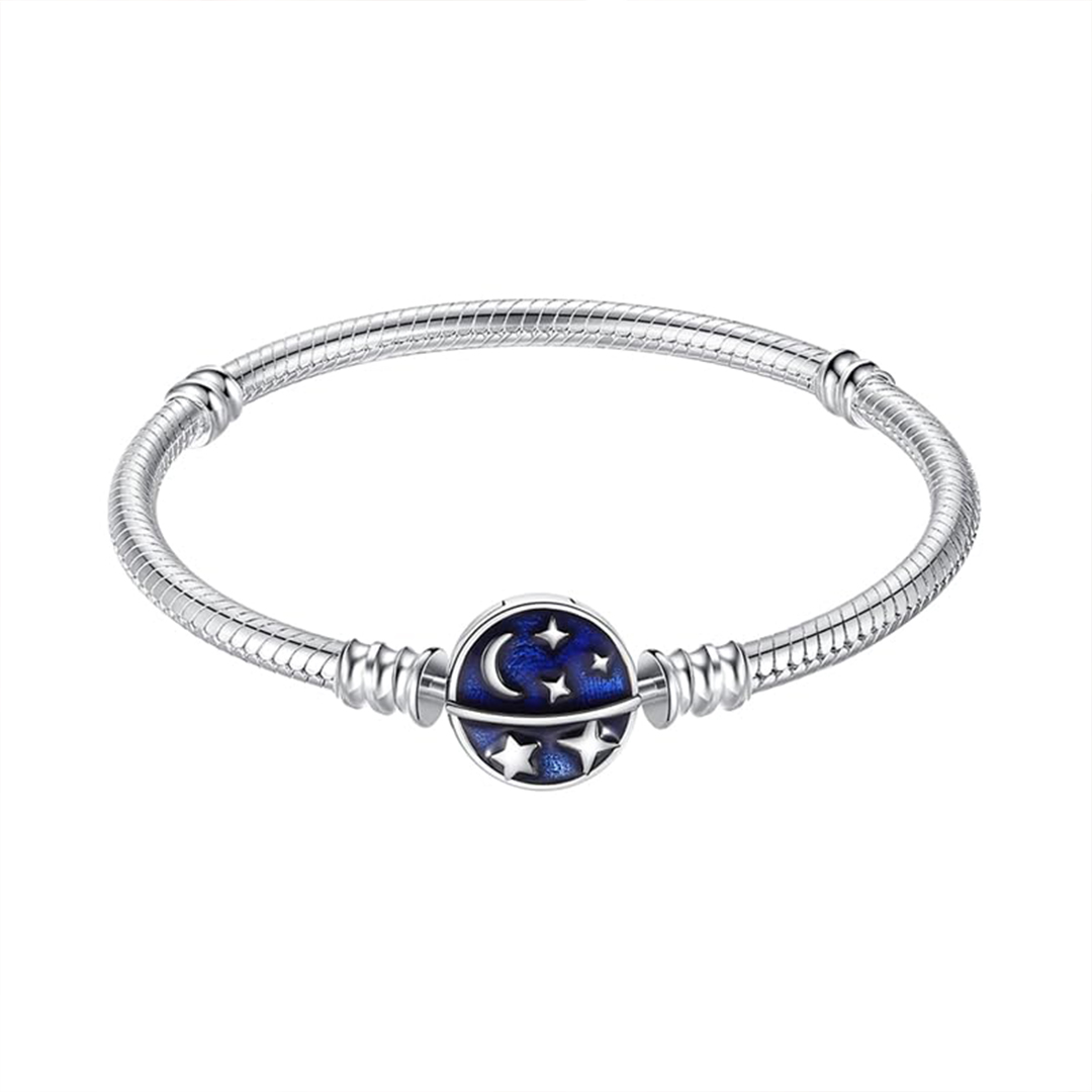 For Bonus Daughter - S925 Always Shine Like The Brightest Star Blue Planet Beaded Bracelet
