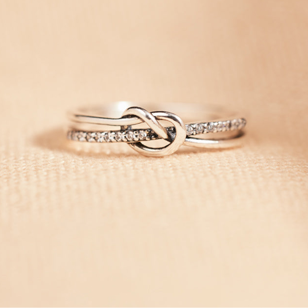 S925 The Love Between Mother And Daughter Is Forever Double Knot Ring