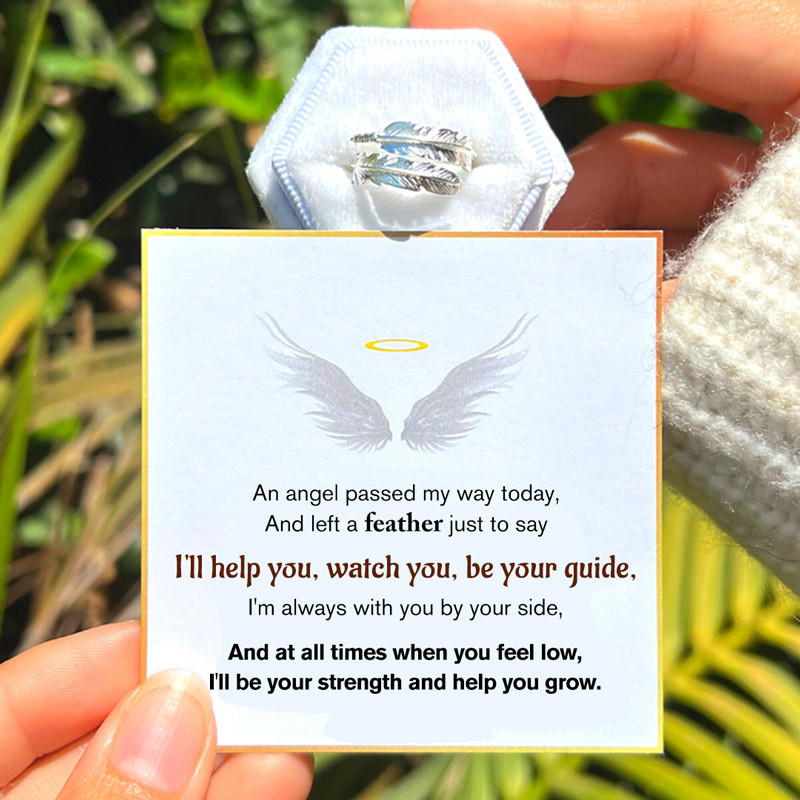 For Memorial - S925 I'll Help You, Watch You, Be Your Guide, Name Custom Feather Ring
