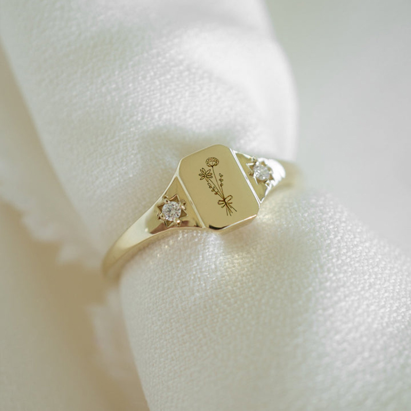 For Daughter - S925 Raising Your Wildflower Mother-daughter Birth Flower Custom Ring