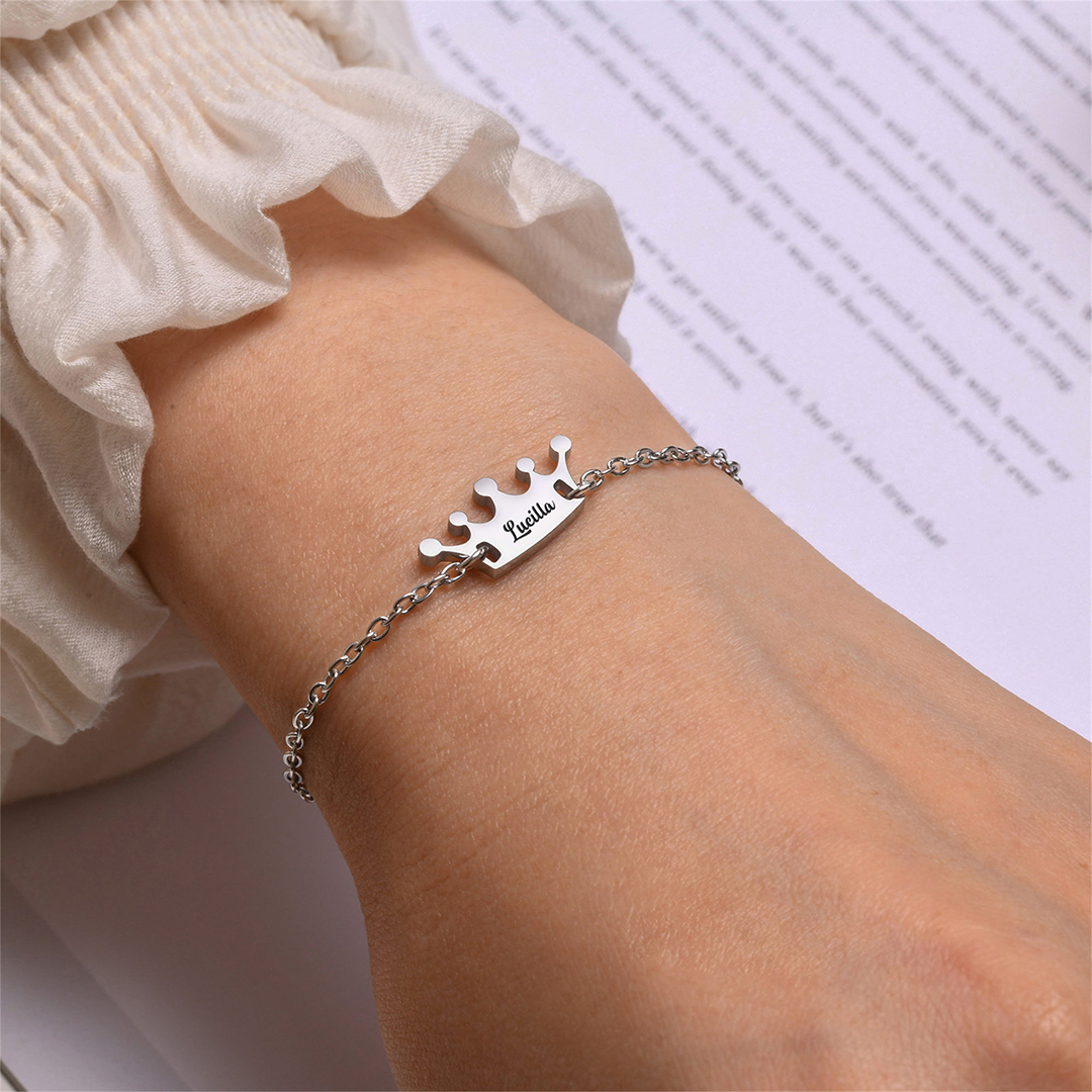 Custom Name Crown Bracelet