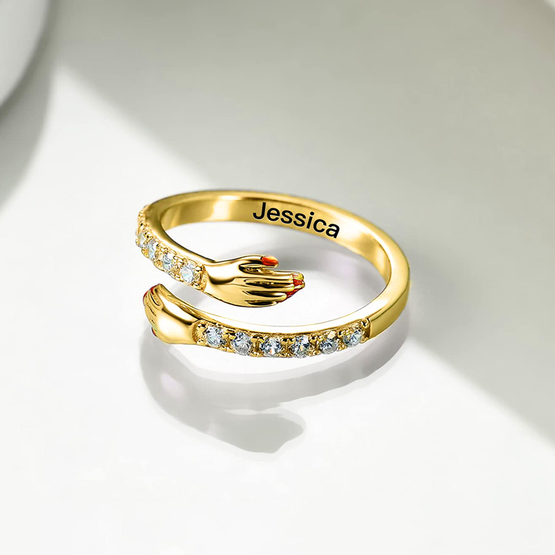 Custom Name Embrace Ring