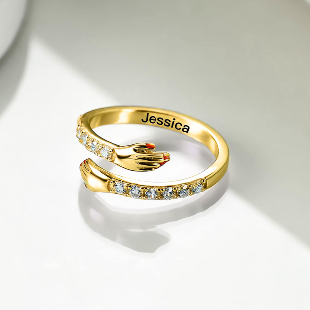 Custom Name Embrace Ring