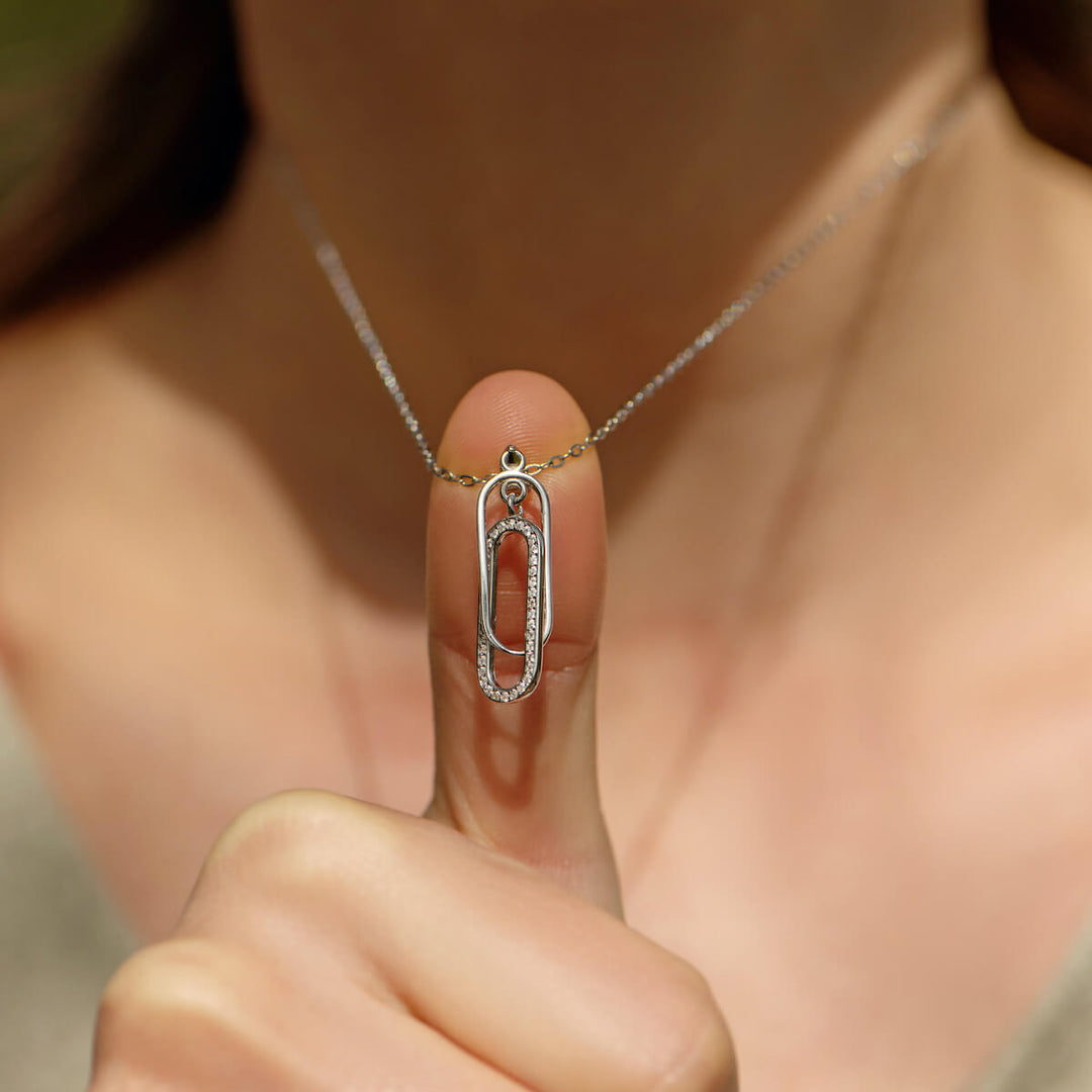 S925 Mother and Daughter Forever Linked Together Circle necklace