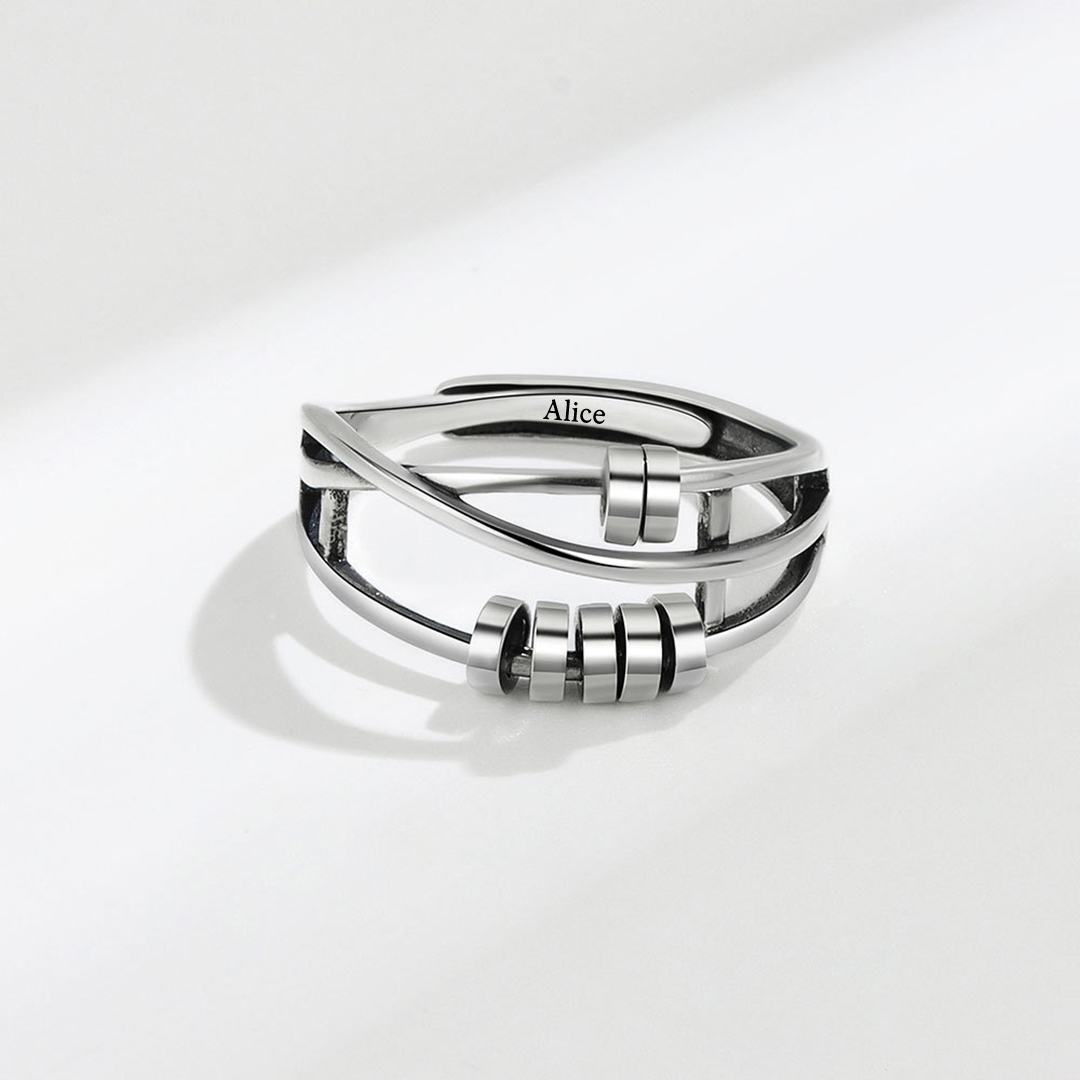 For Daughter - S925 I Will Love & Protect You From Anything You Fear Custom Name Relief Ring