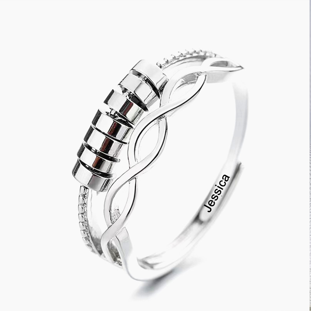 For Daughter - S925 Drive Away Your Aanxiety Name Custom Ring