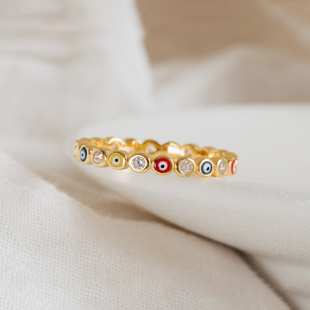 May You Always Be Protected Evil Eye  Ring