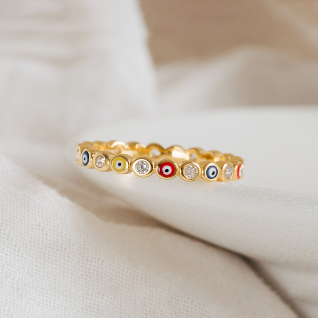 May You Always Be Protected Evil Eye  Ring