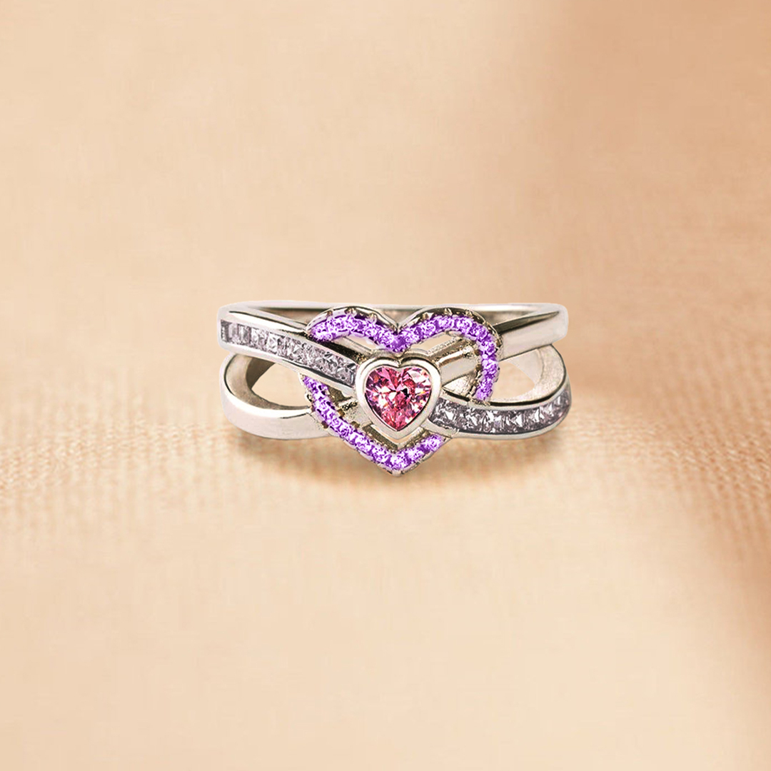 S925 Aunt & Niece Forever Linked Together Custom Birthstone Infinite Love Diamond Ring