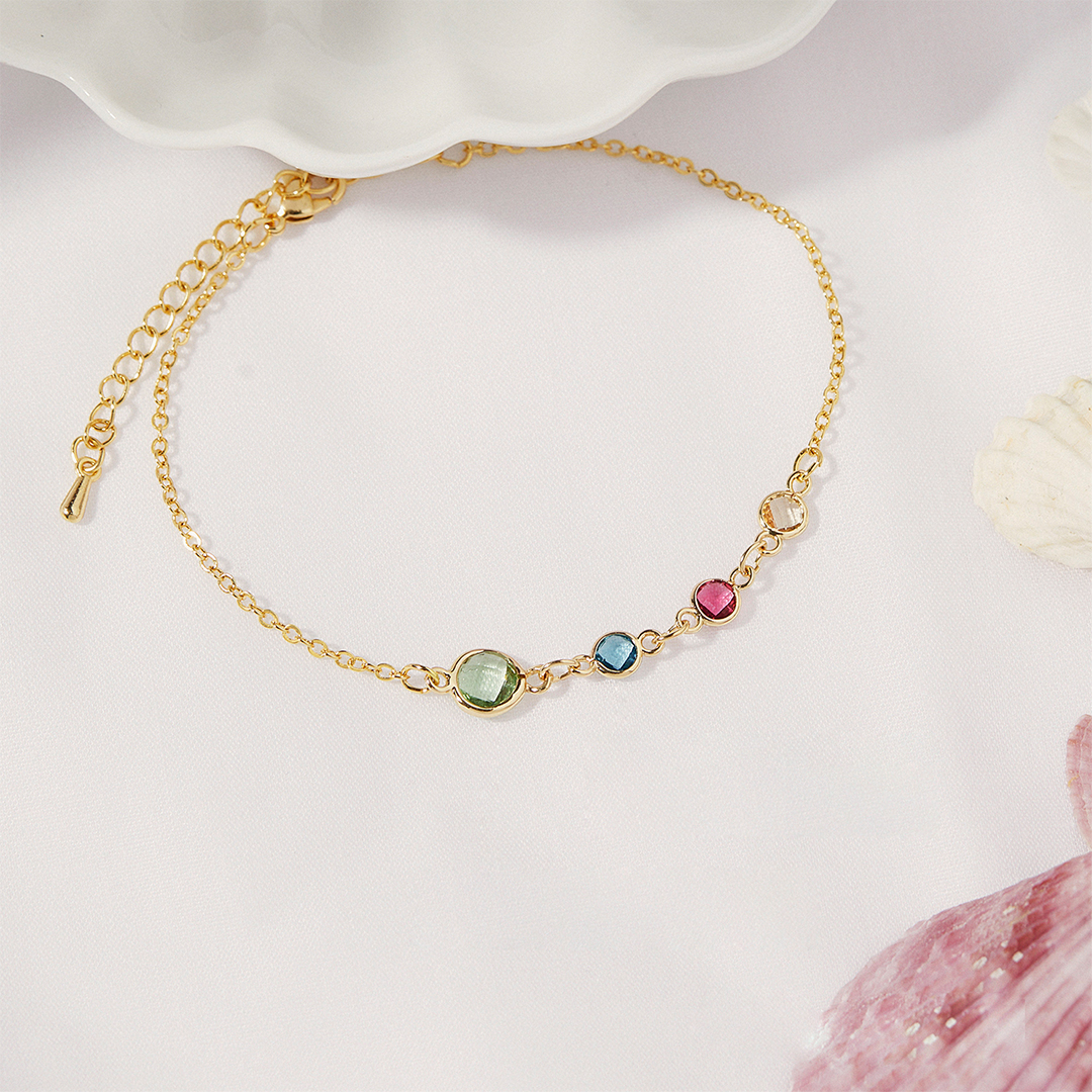 For Mama/Grandma - Custom Birthstone Circular Bracelet