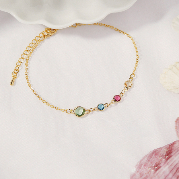 For Mama/Grandma - Custom Birthstone Circular Bracelet