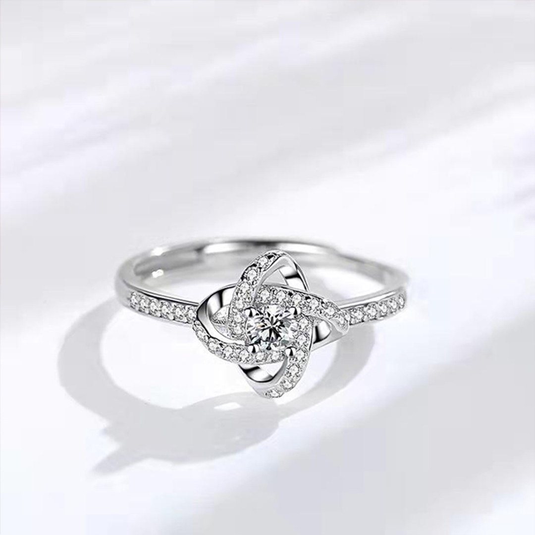 For My Unbiological Sister - S925 I Love You Knot Ring