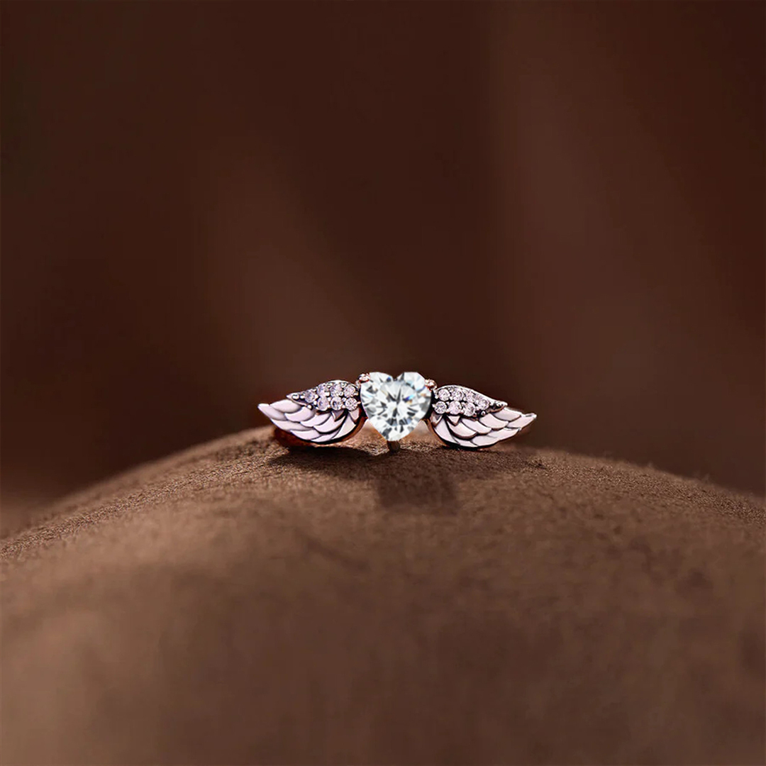 For Memorial - Until We Meet Again Love Heart Wing Ring