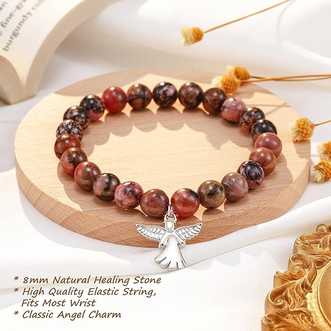 For Memorial - Angel Wing Beaded Bracelet