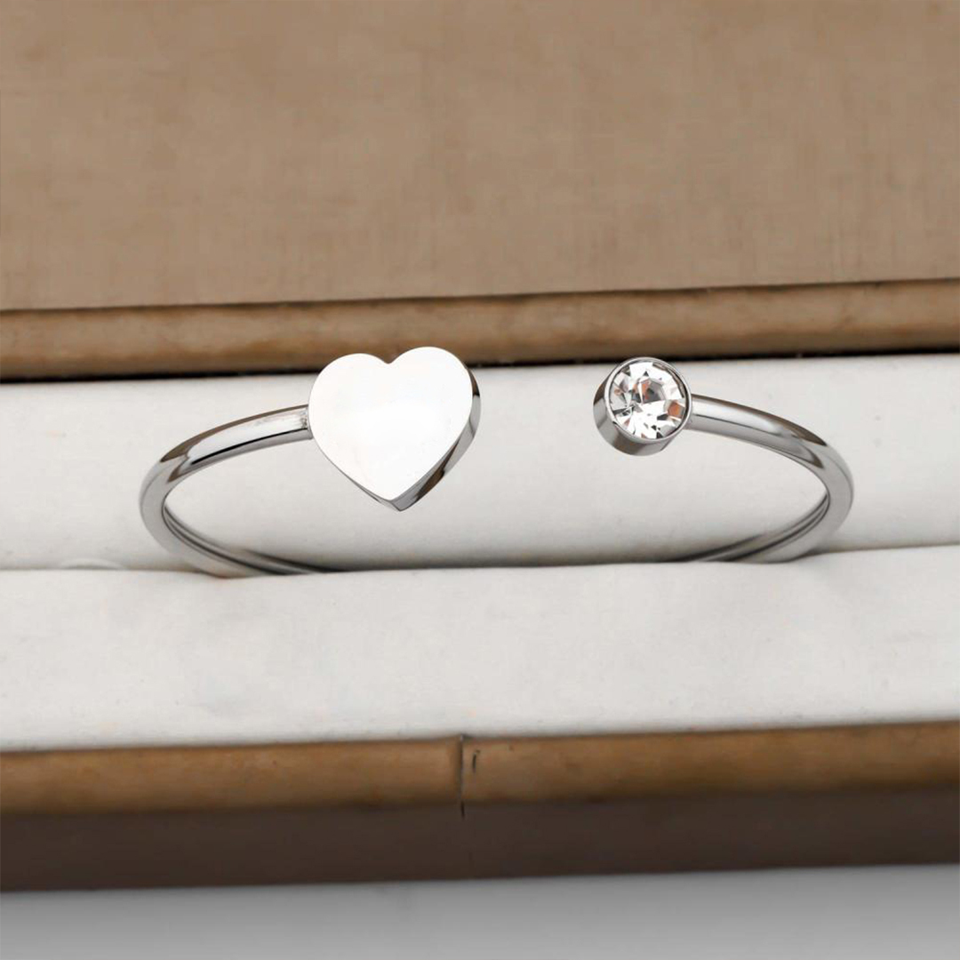 For Daughter - I Love You Forever And Always Heart-shaped Open Bracelet
