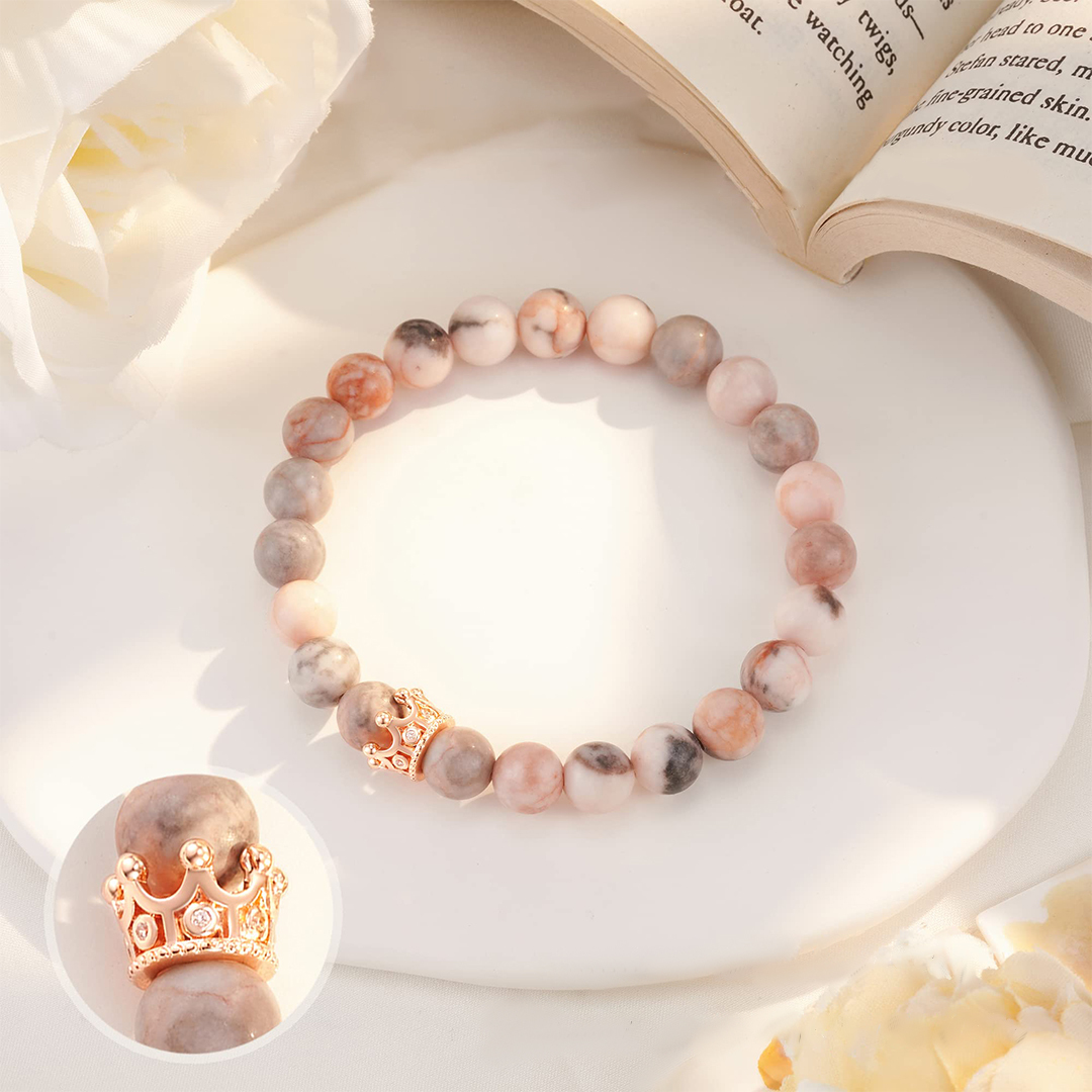 For Daughter - Love You Forever Crown Beaded Bracelet