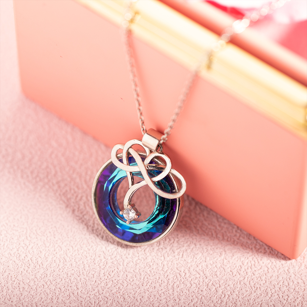 For Love - S925 Never Forget That I Love You Crystal Infinity Necklace
