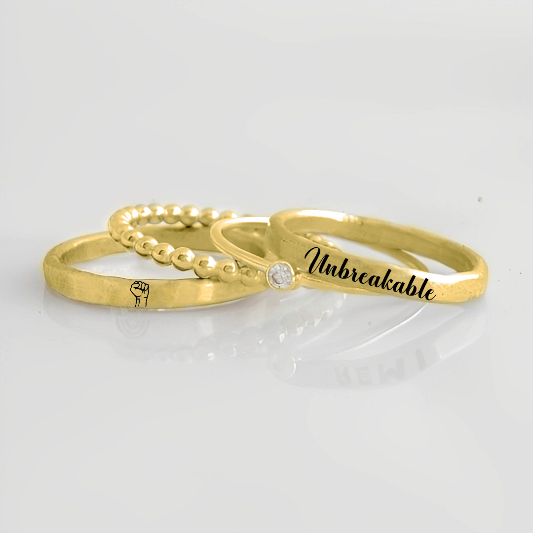 S925 Unbreakable Stacked Ring - 4 Rings Set