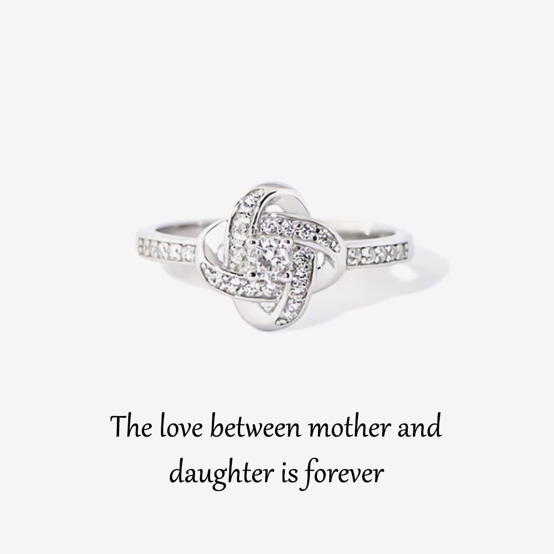 S925 The Love Between Mother And Daughter Is Forever Knot Ring
