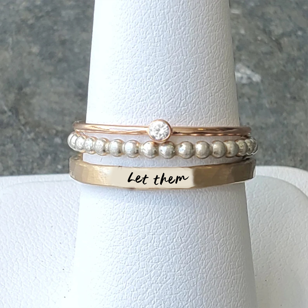 Let Them Stacked Ring - 3 Rings Set