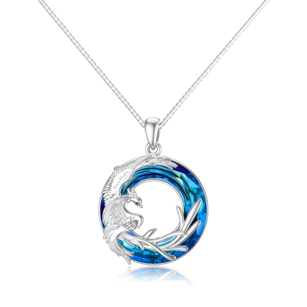 S925 I am A Warrior The Ashes Phoenix Crystal Necklace 