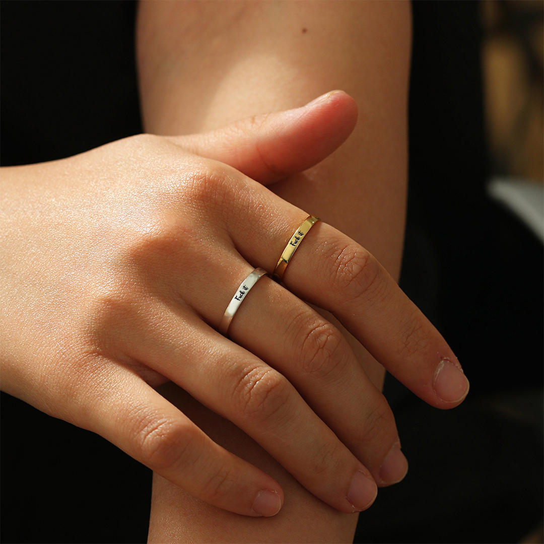 S925 Fuck It Circle Ring