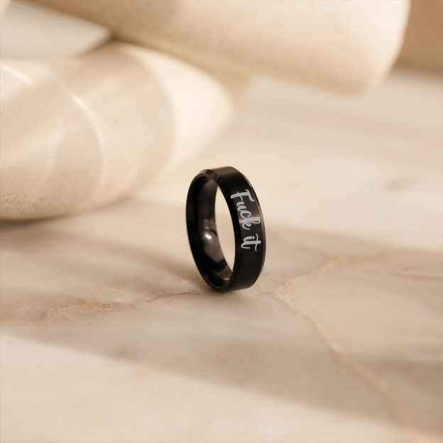 Fuck It Black Stainless Steel Ring 