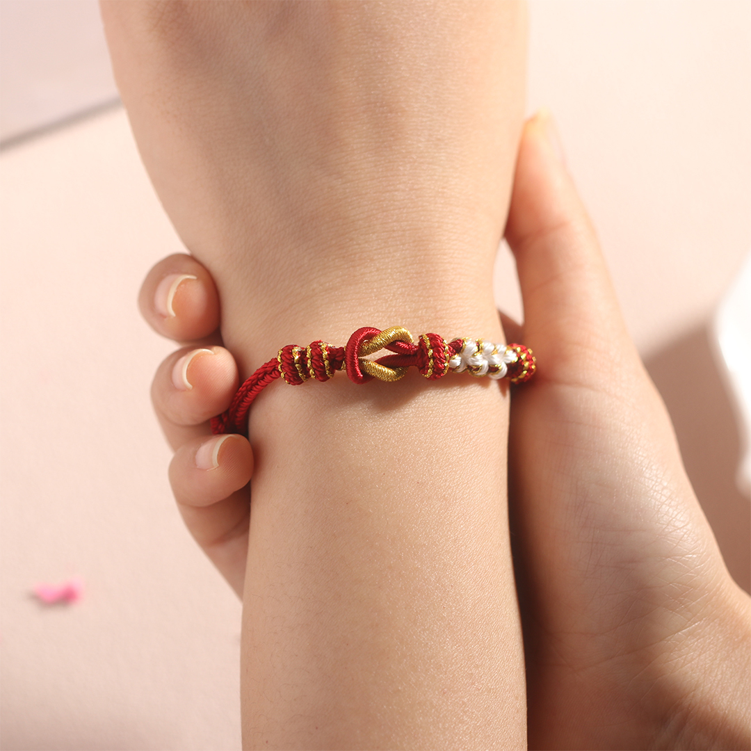 For Granddaughter - Grandmother And Granddaughter A link That Can Never Be Undone Peach Knot Bracelet