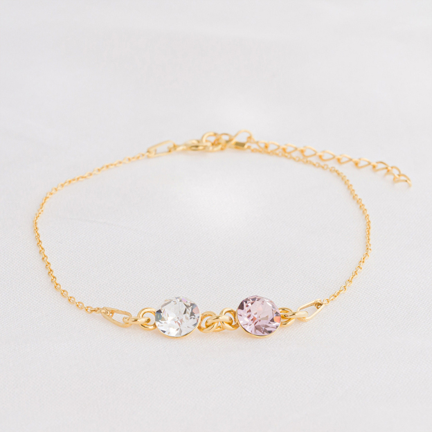 For Mother - Mother And Kids Forever Linked Together Custom Birthstones Bracelet