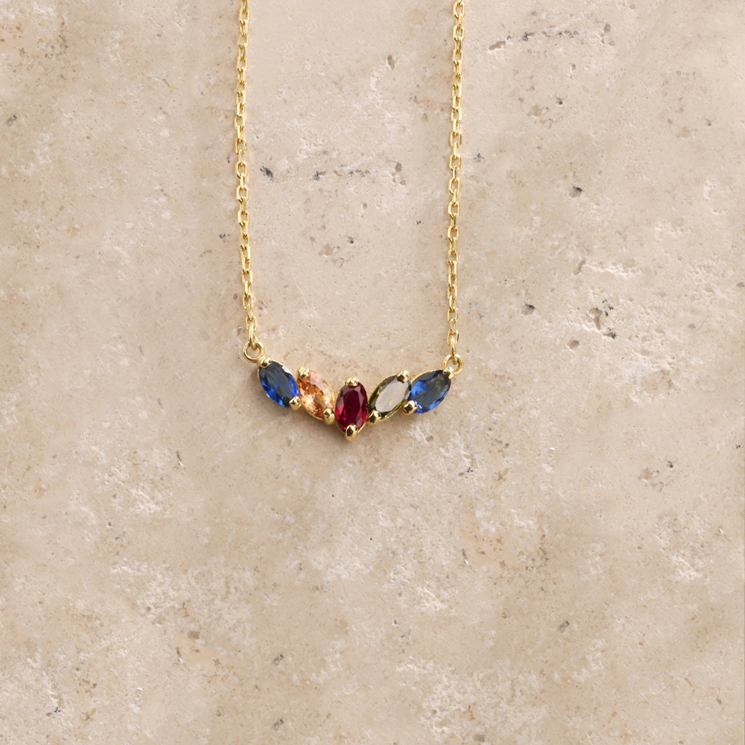 For Mother/Nana -Teardrop Birthstone Custom Necklace