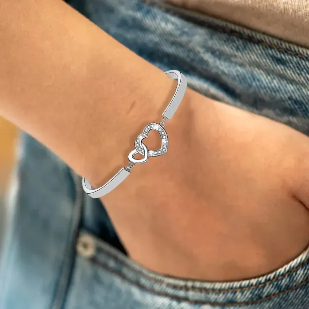 For Bonus Daughter - Always Shine Like The Brightest Star Heart To Heart Bracelet