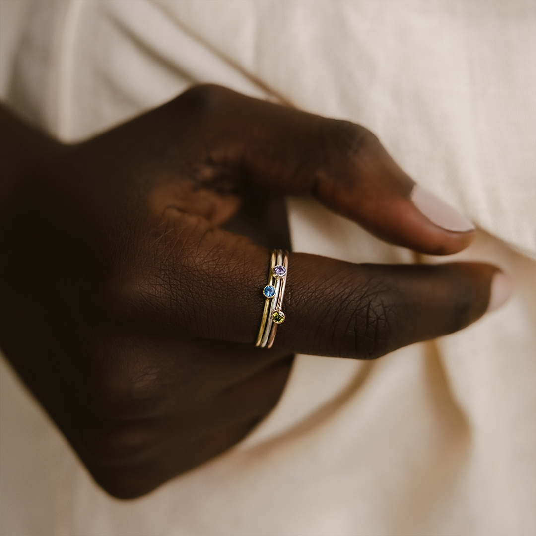 For Mother - Birthstone Customized Stacking Rings