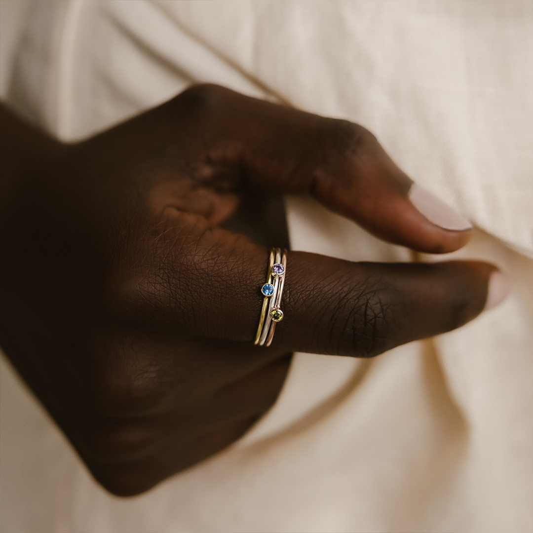 For Mother - Birthstone Customized Stacking Rings