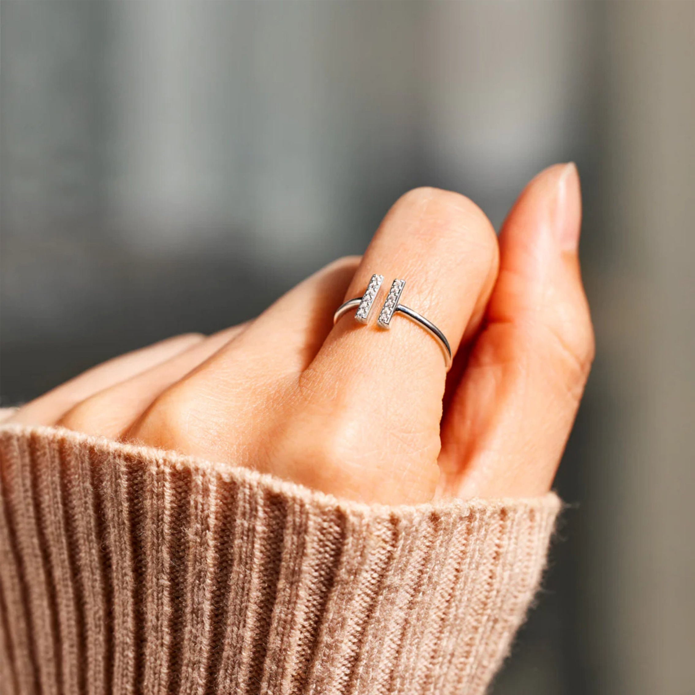 Mental Health Awareness Pause Diamond Ring