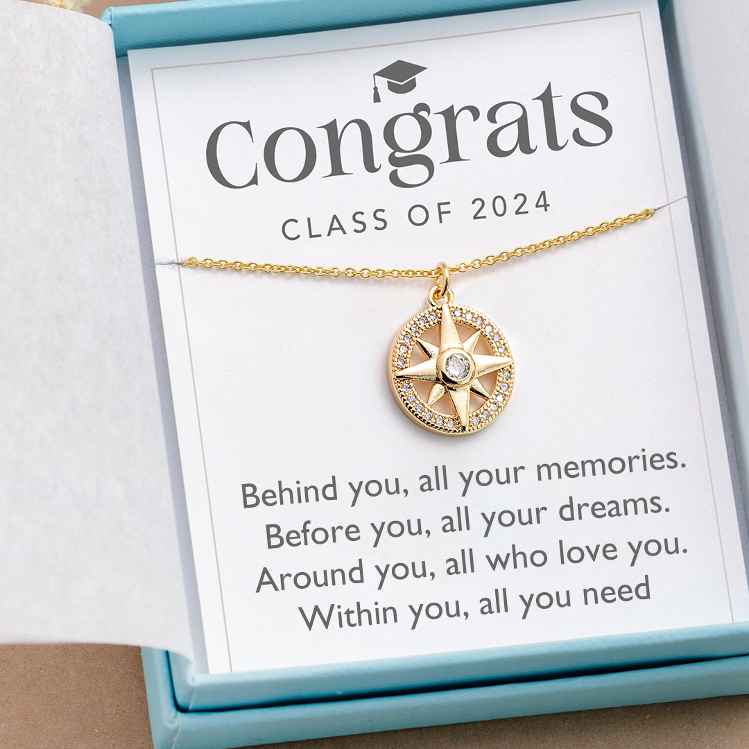 For Graduation - Follow You Compass Necklace