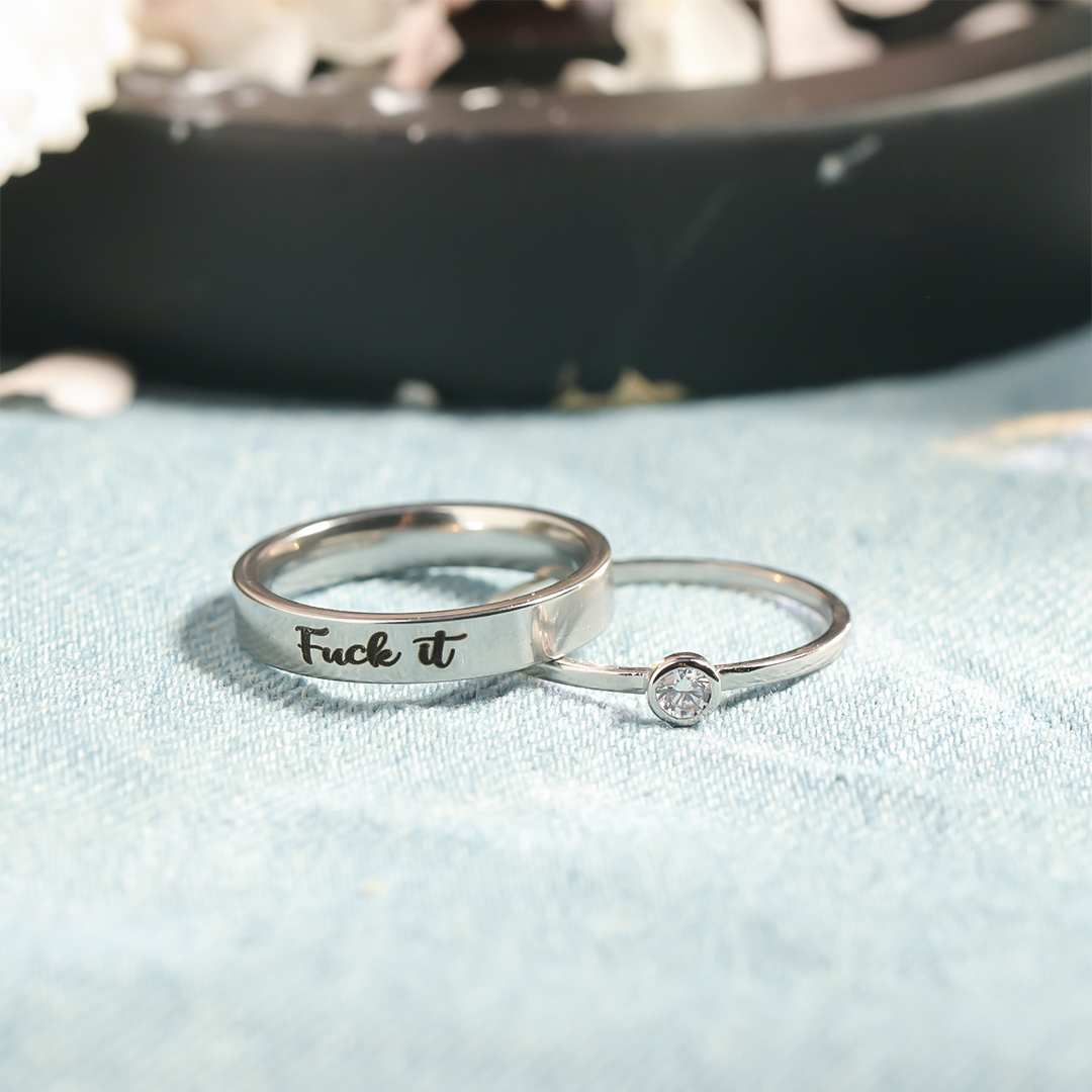 Fuck It Two-tiered Stacking Ring