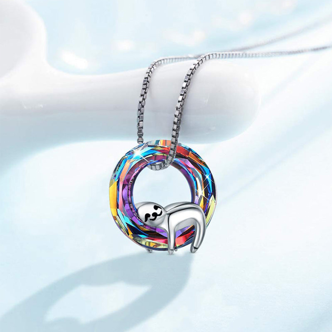 S925 Crystal Sloth Necklace